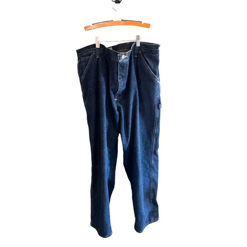 Wrangler Jeans Men 42 x 32 Dark Wash Carpenter ZM4FLDI Lined - Picture 8 of 9